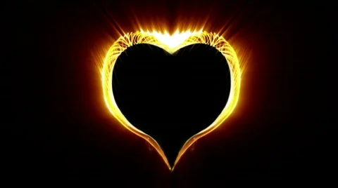 Loopable valentine's day orange, red heart abstract 1080p Stock Footage
