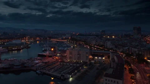 Loopable video of clouds moving above Barcelona, Spain Stock Footage 132921843