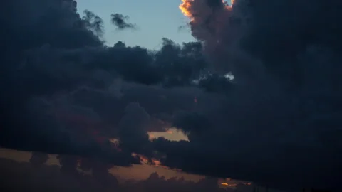 Loopable video of clouds moving in sky at sunset over Mediterranean sea Stock Footage 132634233