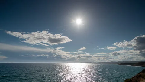 Loopable video of clouds moving in sky over Mediterranean sea Stock Footage 141044600