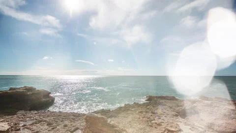 Loopable video of clouds moving in sky in the Mediterranean sea Stock Footage 141044753
