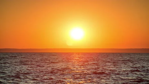 Loopable video of clouds moving in sky at sunset over Mediterranean sea Stock Footage 143033941