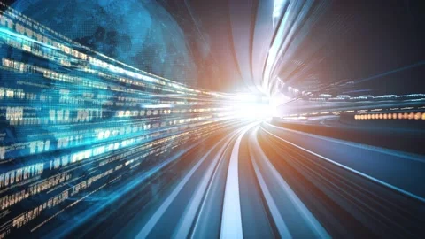 Loopable video of digital data flow on road in concept of program coding Video stock 164874651