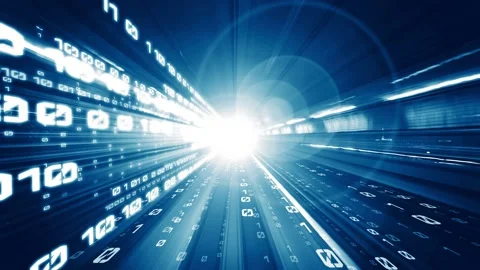 Loopable video of digital data flow on road in concept of program coding Video stock 165168367