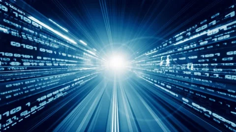 Loopable video of digital data flow on r... | Stock Video | Pond5