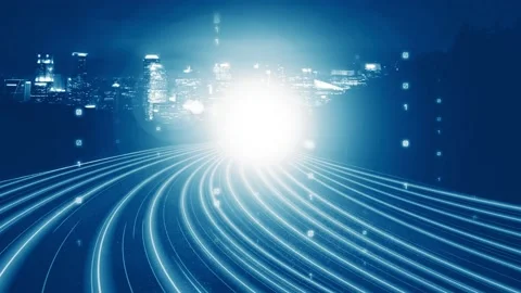 Loopable video of digital data flow on road in concept of program coding Video stock 166498091