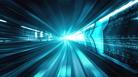 Loopable video of digital data flow on road in concept of program coding Video stock 166539831