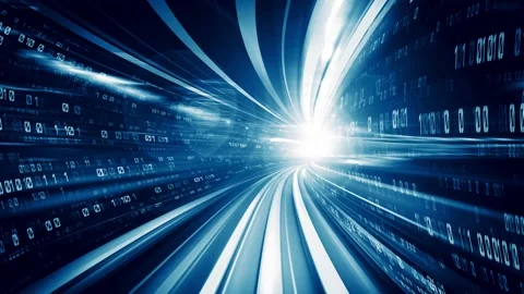 Loopable video of digital data flow on road in concept of program coding Video stock 168634507