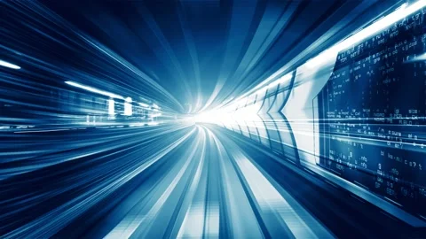 Loopable video of digital data flow on road in concept of program coding Video stock 168887573