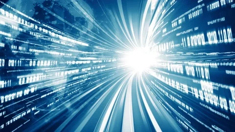 Loopable video of digital data flow on road in concept of program coding Stock Footage 168933771