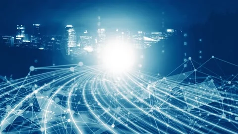 Loopable video of digital data flow on road in concept of program coding Stock Footage 169716074