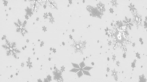 A loopable video of snowflakes moving from back to front with a transparent back Stock Footage 313316791