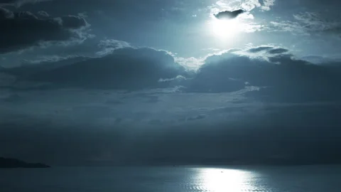 Loopable video of stormy clouds moving in the sky over the Mediterranean sea Stock Footage 140144499