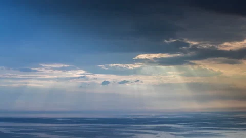 Loopable video of stormy clouds moving in the sky over the Mediterranean sea Stock Footage 140144816