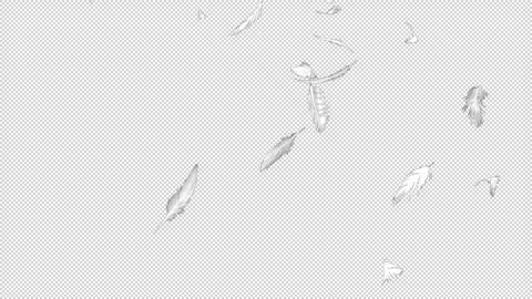 A loopable video of white feathers falling from the top left to the bottom right Stock Footage 329473710