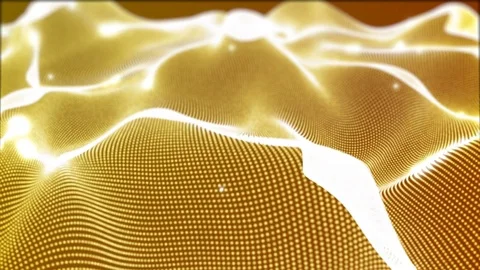 Loopable Virtual space with depth of field and Gold particles, surfaces V17 Stock Footage 92739698