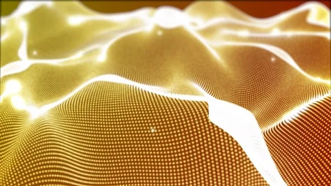 Loopable Virtual space with depth of field and Gold particles, surfaces V18 Stock Footage 92739709