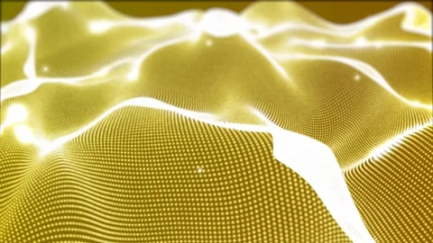 Loopable Virtual space with depth of field and Gold particles, surfaces V20 Stock Footage 92739732