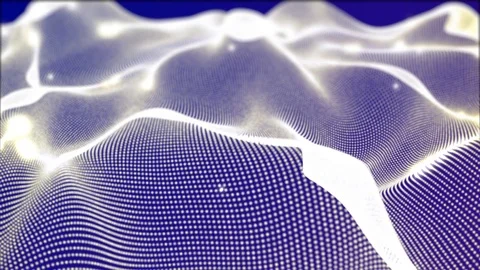 Loopable Virtual space with depth of field and Gold particles, surfaces V70 Stock Footage 92740529