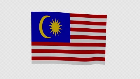 Loopable Waving Malaysia National Flag Loop Alpha Channel Video stock 343064591