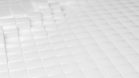 Loopable white shiny abstract geometrical cube array wave pattern background Stock Footage 124764705