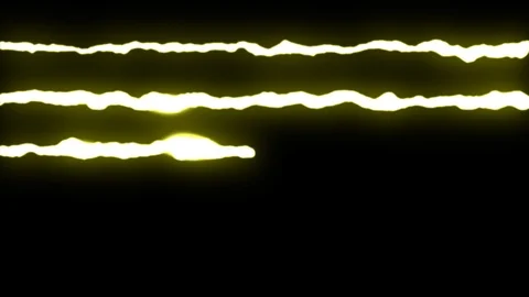 Loopable YELLOW neon Lightning bolt ZIG ZAG shape flight on black background Stock Footage 91611244