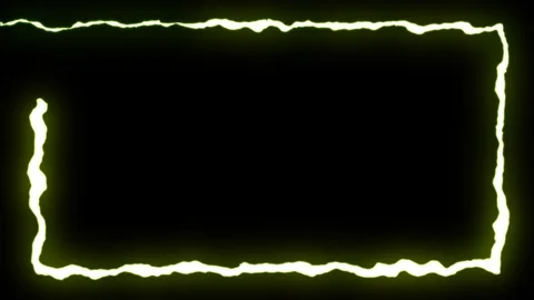 Loopable YELLOW neon Lightning bolt SPIRAL shape flight on black background Stock Footage 91611281