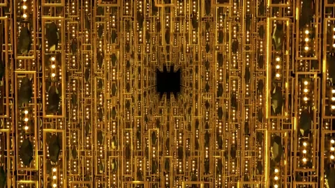 LOOPEABLE GOLDEN BARS IN A SPACE SHINING 3D ANIMATION Stock Footage 233924954
