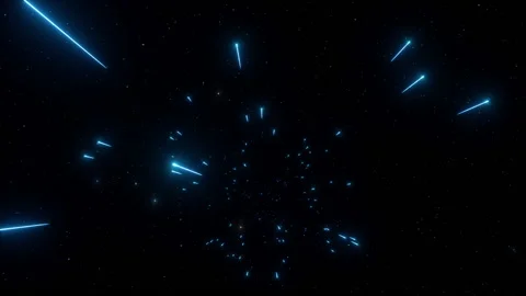 Looped 3d animation, abstract background with blue flashing lights, sparkling Stock Footage 202248553