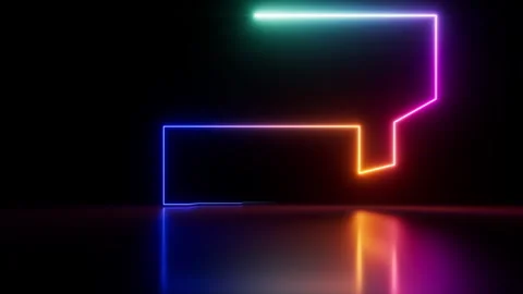 Looped 3d animation, abstract background with colorful laser line glowing Stock Footage 250116626