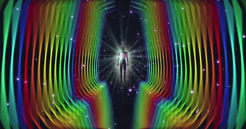 A looped 3D animation of the enlightenment of the multi-colored energy of the Video stock 201927377