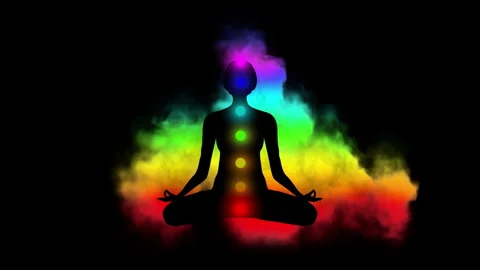 A Looped 3D Animation Of The Enlightenment Of The Multi-Colored Energy Stock Footage 244292353