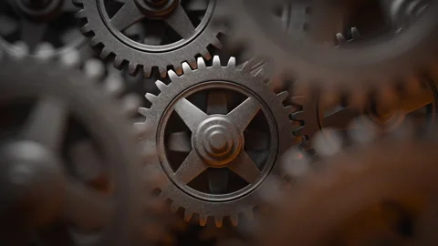 Looped 3D animation of a gear mechanism group 스톡 동영상 271663169
