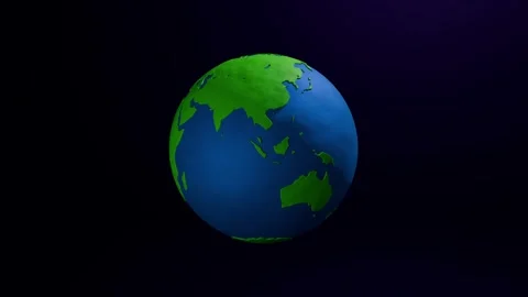 Looped 3D animation of rotating Earth globe made of plasticine material Stock Footage 297352264