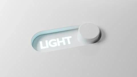 Looped 3D animation of a toggle switching between "Light" and "Dark" modes Stock Footage 312703151