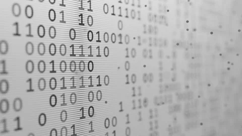 Looped 3D binary code animation with digital data flow. Stock Footage 338989144