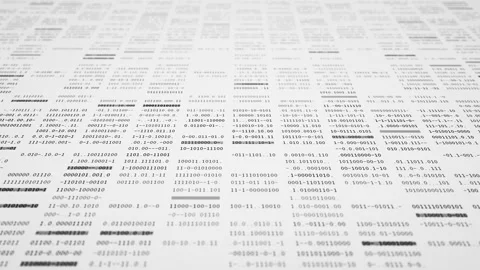 Looped 3D binary data grid with a bright monochrome design 動画素材 344171653
