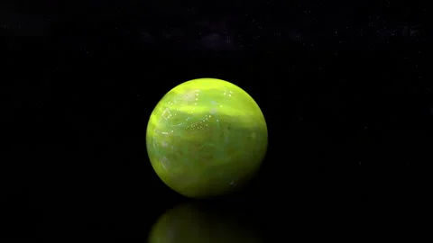 Looped 3d design of planet in the space. Panoramic view of rolling planets. Abst Stock Footage 122759020