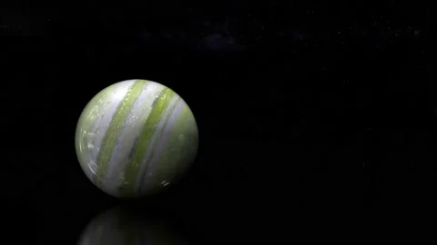 Looped 3d design of planet in the space. Panoramic view of rolling planets. Cosm Stock Footage 122937476