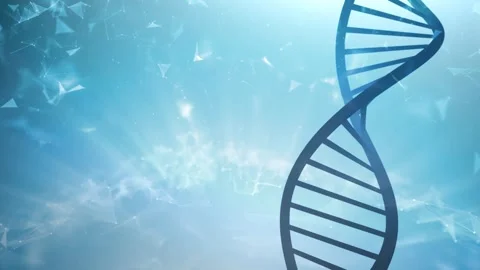 Looped 3d dna chain motion on glow digital background Stock Footage 338405291