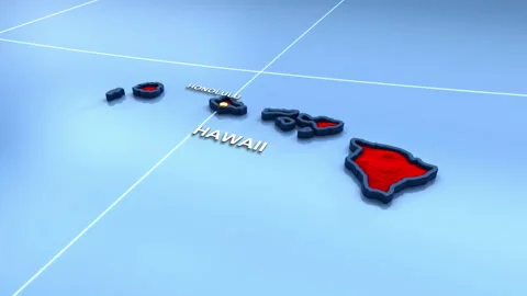 Looped 3D election map animation of the United States zooming into Hawaii state Stock Footage 340654977