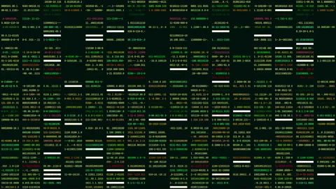 Looped 3D multicolor binary data with glowing digital highlights 動画素材 344173235
