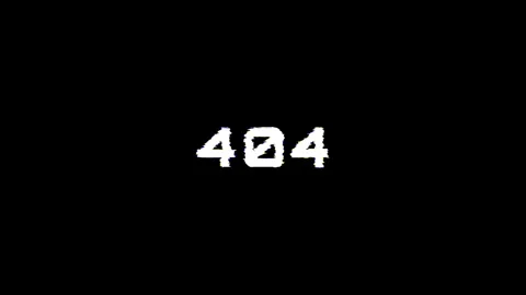 Looped 404 typography animation 4k video with glitch effect isolated on black ba Stock Footage 295853245