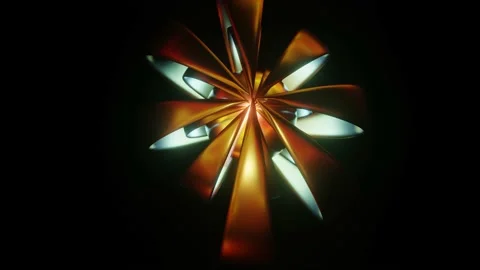 Looped abstract animated background moving petals around a sphere on a black bac Stock-Footage 233059872