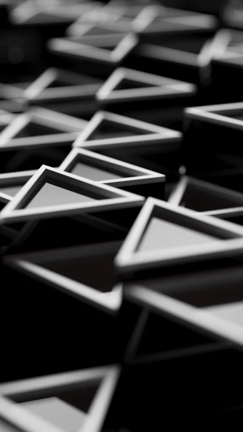 Looped abstract animation of moving triangular shapes with defocus. Stock Footage 314839529