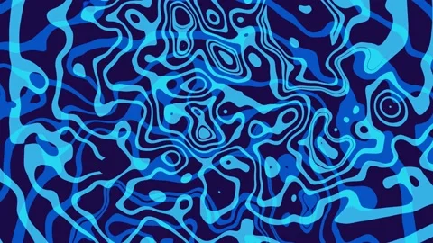 Looped abstract background. Blue liquid waves. Fluid fractal effect. 4K Stock Footage 154594415