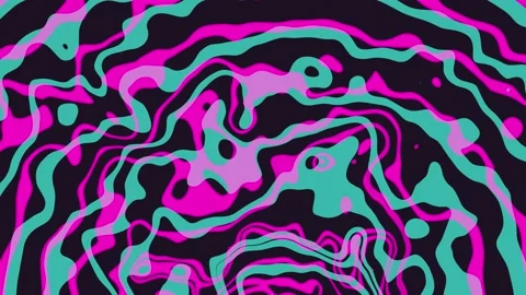 Looped abstract background. Liquid waves. Green, Purple, Violet colors. 4K Video stock 154884628
