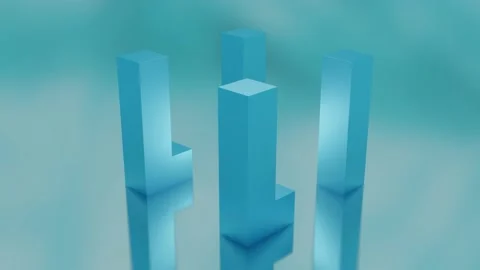 Looped abstract composition of moving geometric shapes. 3d render Stock Footage 189925475