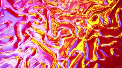 Looped abstract fluid background. Beautiful wavy glass surface of red liquid Stock Footage 136513265
