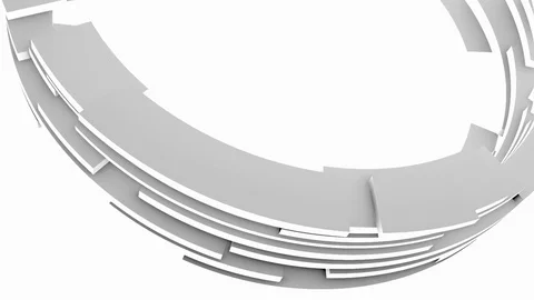 Looped abstract geometric background. Circular segments rotate. Stock Footage 84912110